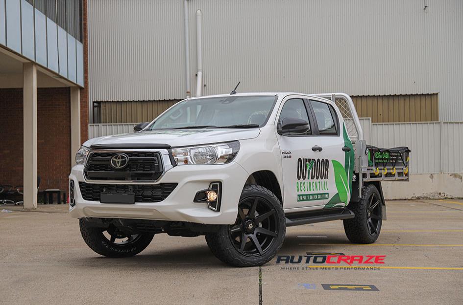 TOYOTA HILUX 4WD AVALANCHE MATTE BLACK MILLED FONT